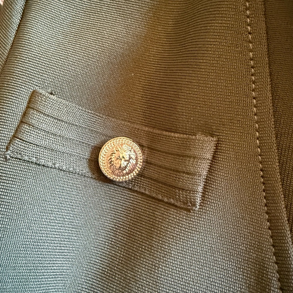 Olive Green Women's Belted Coat - Picture 5 of 6